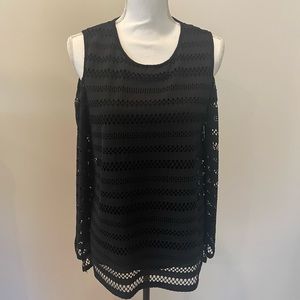 Vince Camuto Cold Shoulder Black Long Sleeve